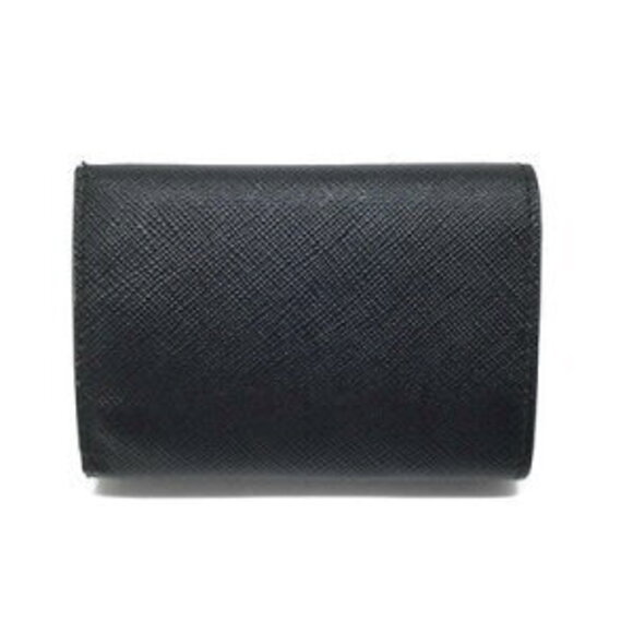 Prada Tri fold Compact Wallet Leather Black - Picture 2 of 9